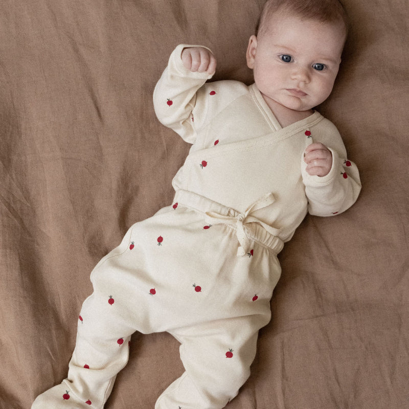 Nature Baby Footed Romper - Radish Print