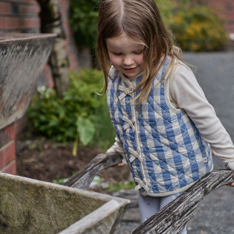 Nature Baby Marlo Quilted Vest - Bluebelle Check