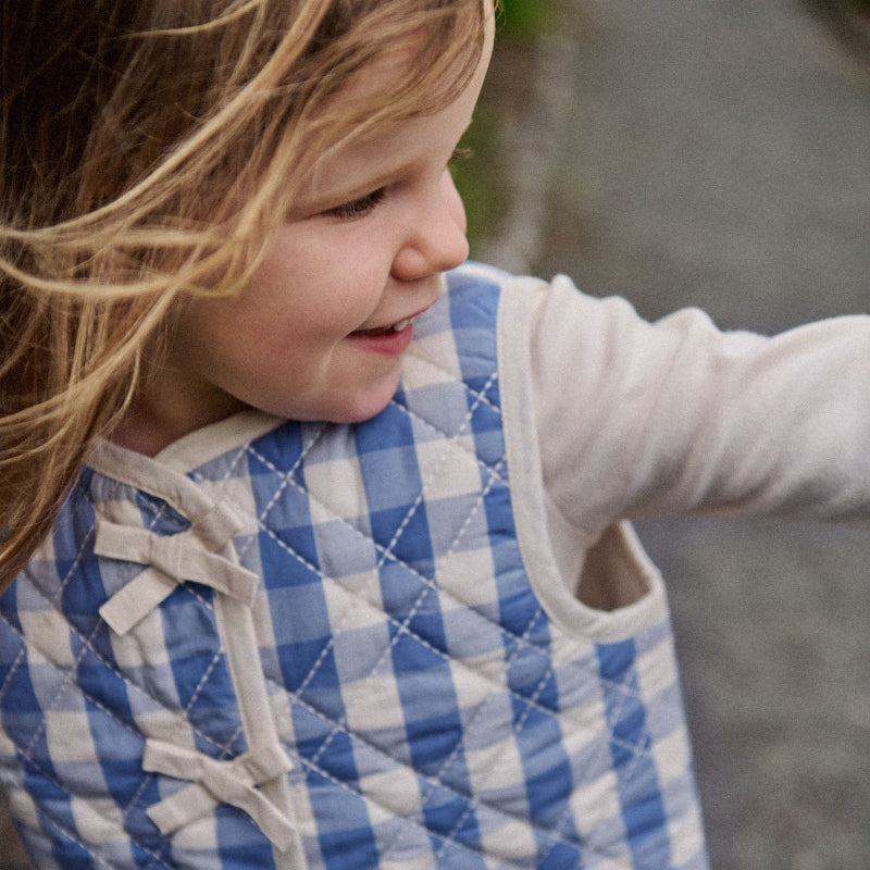 Nature Baby Marlo Quilted Vest - Bluebelle Check