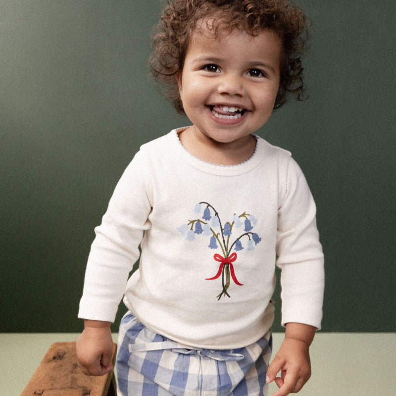 Nature Baby Long Sleeve Cloud Tee - Bluebell Natural