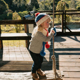Acorn Teddy Beanie - Blue/Red
