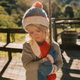 Acorn Teddy Beanie - Blue/Red