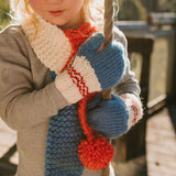 Acorn Teddy Scarf  Blue/Red