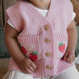Acorn Merino Vest - Strawberry Fields