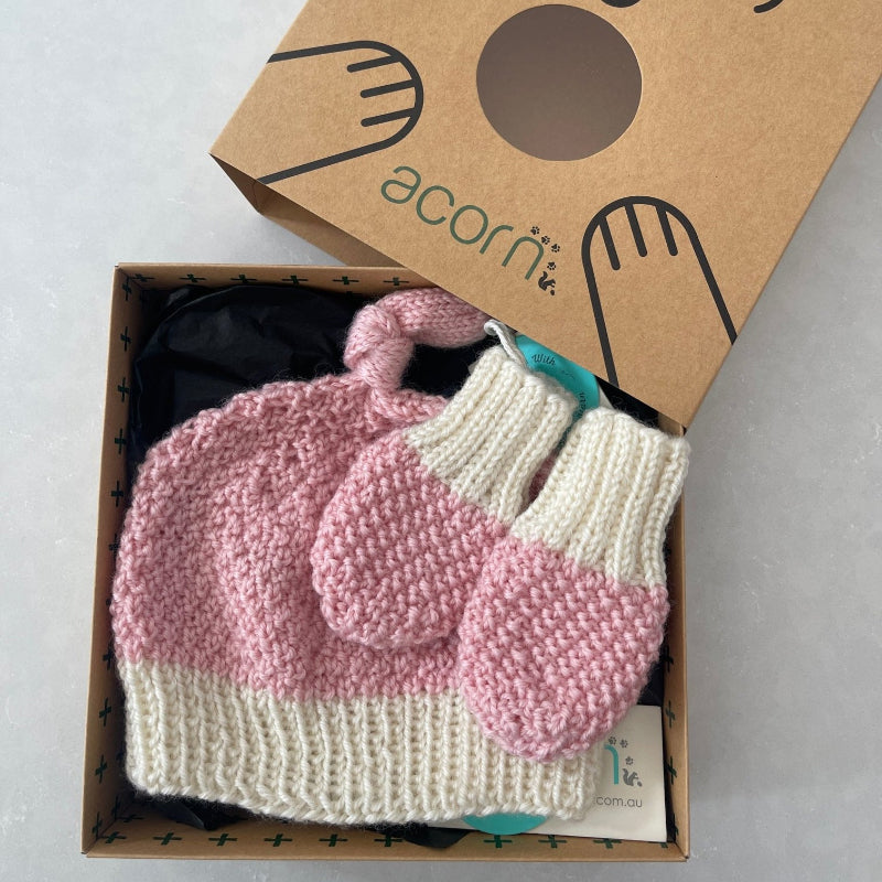 Acorn Springbud 100% Merino Gift Set - Pink