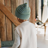 Acorn Berlin Merino Beanie Green/Blue Stripe
