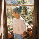 Acorn Berlin Merino Beanie Green/Blue Stripe