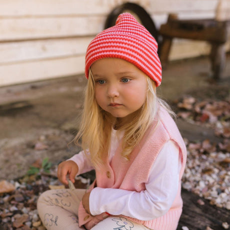 Acorn Berlin Merino Beanie Pink/Red Stripe