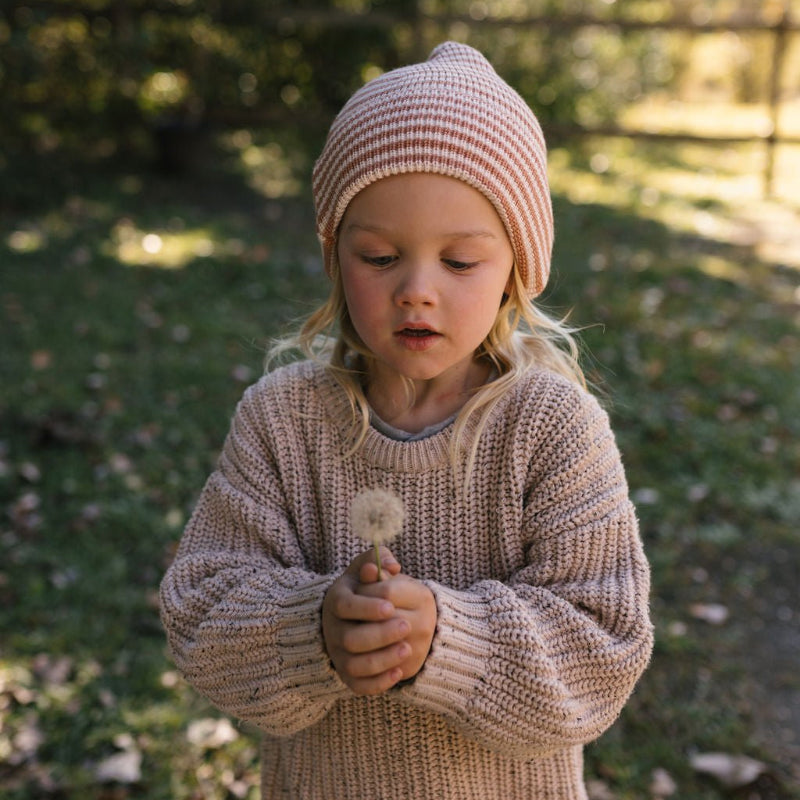 Acorn Berlin Merino Beanie - Biscuit/Cream Stripe