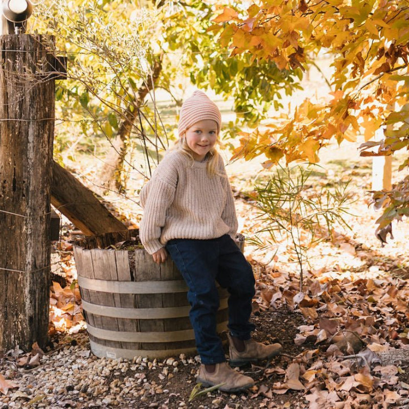 Acorn Berlin Merino Beanie - Biscuit/Cream Stripe