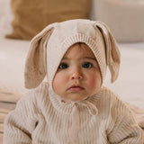 Acorn Bunny Beanie - Cream Speckle