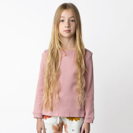 Minti Waffled Tee - Muted Pink