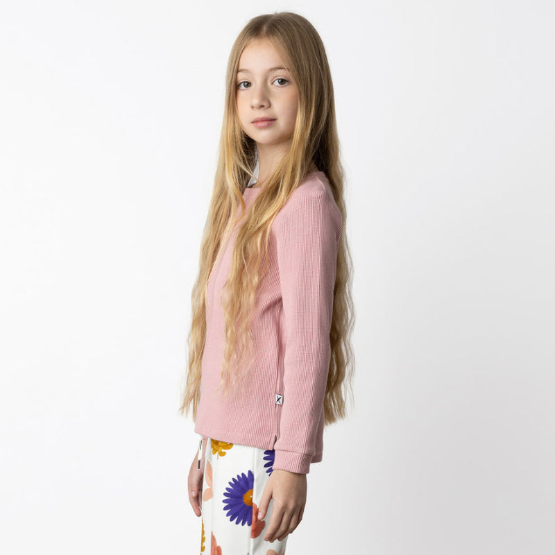 Minti Waffled Tee - Muted Pink