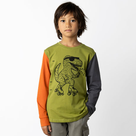 Minti Rolling Rex Tee - Olive/Orange/Dark Grey