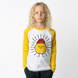 Minti Warm Sun Tee - White Marle/Mustard