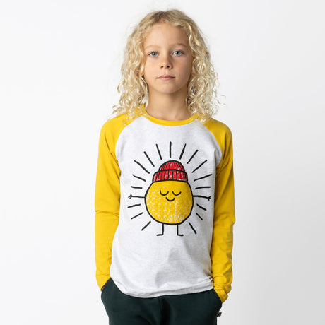 Minti Warm Sun Tee - White Marle/Mustard
