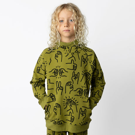 Minti Furry Hood - Good Vibes Olive