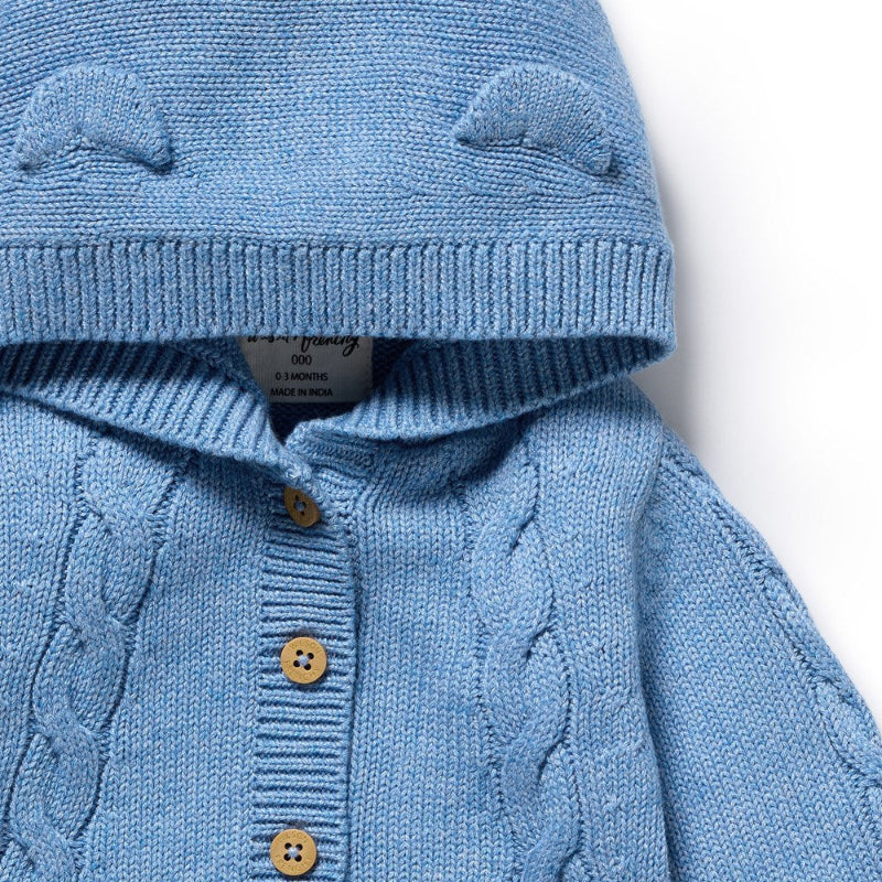 Wilson & Frenchy Knitted Cable Jacket - Frosted Blue