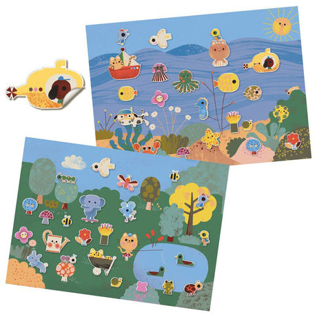 Djeco 30PC Reuseable Puffy Stickers - Summertime