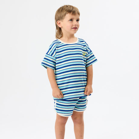 Goldie + Ace Waffle Stripe T-Shirt - Blue