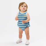 Goldie + Ace Waffle Bubble Romper - Blue