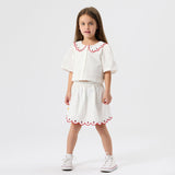 Goldie + Ace Scallop Hem Skirt - Strawberry