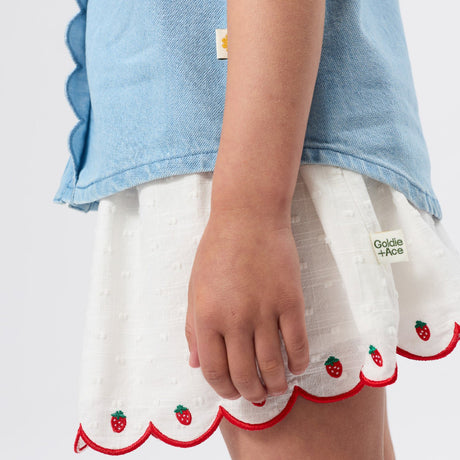 Goldie + Ace Scallop Hem Skirt - Strawberry