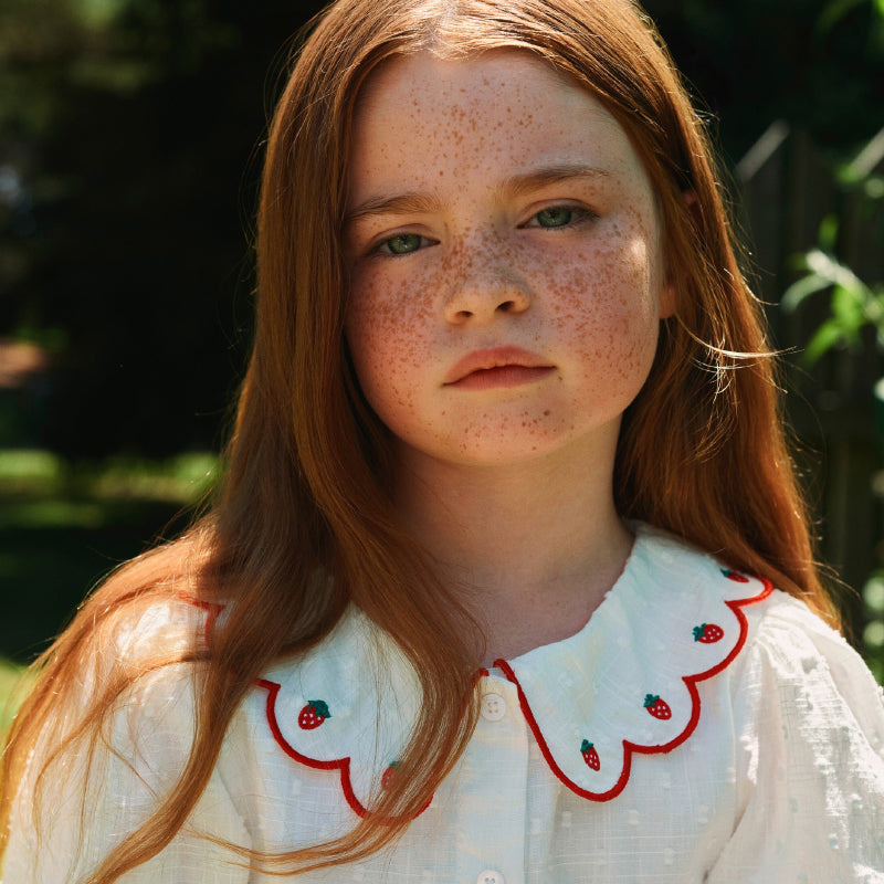 Goldie + Ace Scallop Collar Blouse - Strawberry