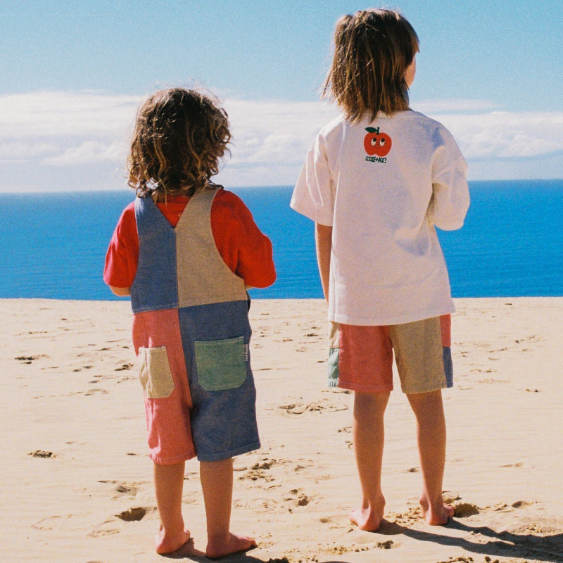 Goldie + Ace Burton Overalls - Patchwork Stripe