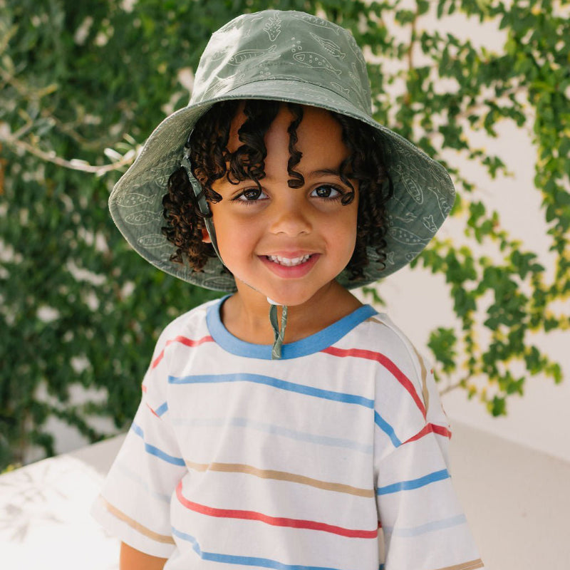 Acorn Wide Brim Hat - School of Fish