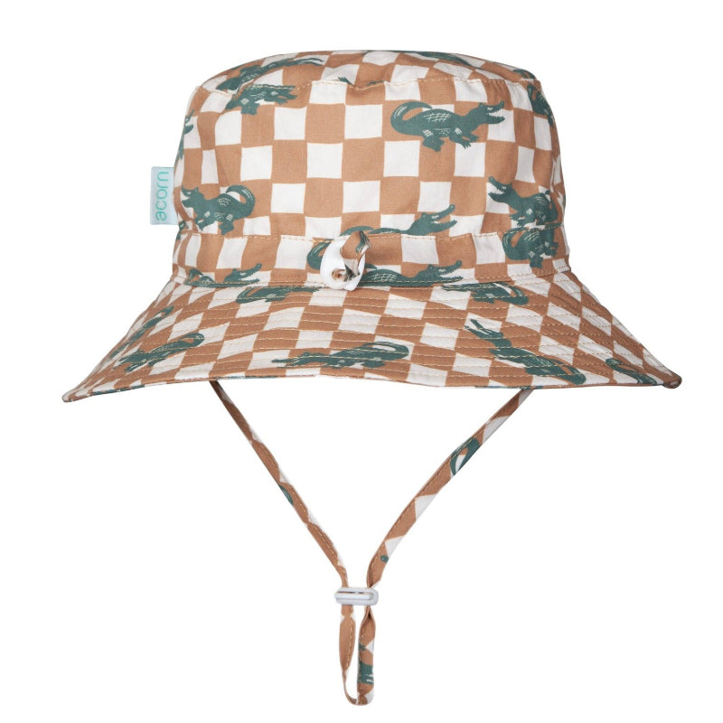 Acorn Wide Brim Hat - Crocodile Checks