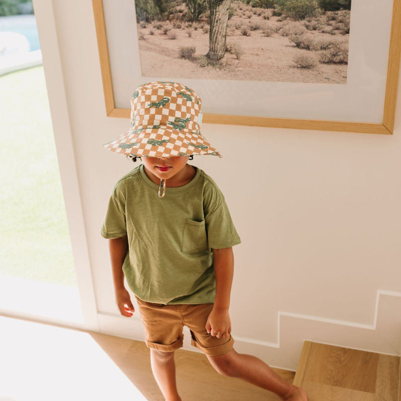 Acorn Wide Brim Hat - Crocodile Checks