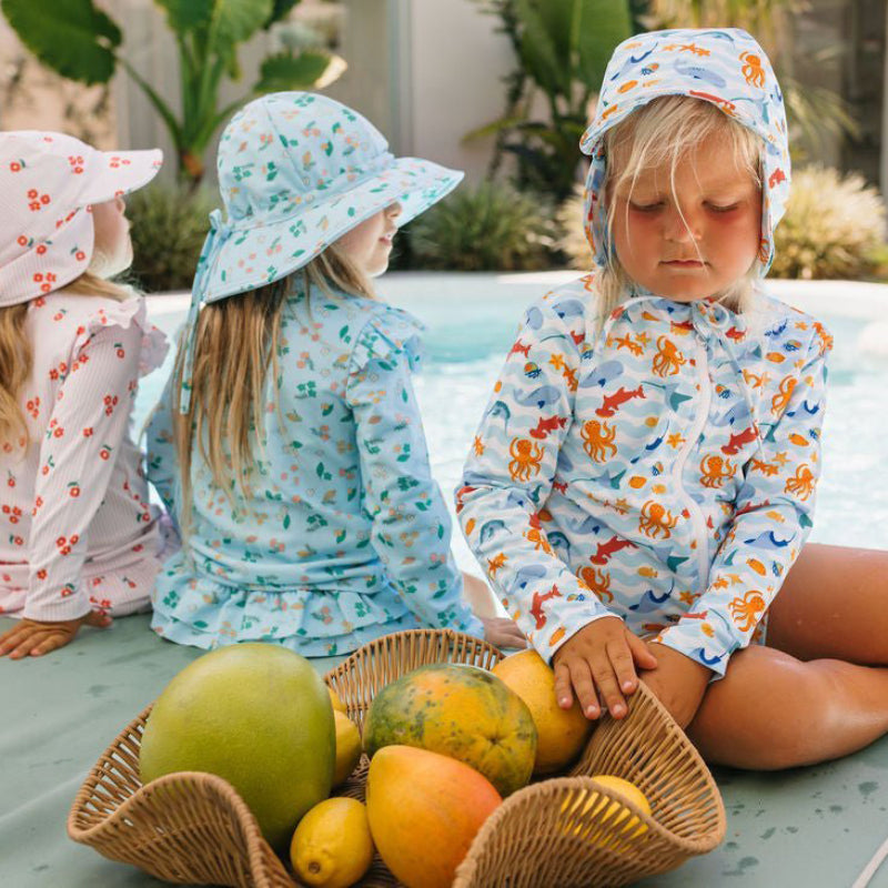 Acorn Swim Flap Cap - Under The Sea