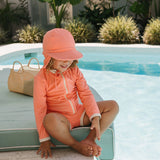 Acorn Swim Flap Cap - Neon Coral