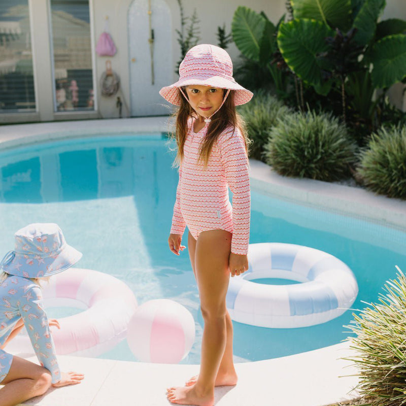 Acorn Swimming Suit - Pink Ripples