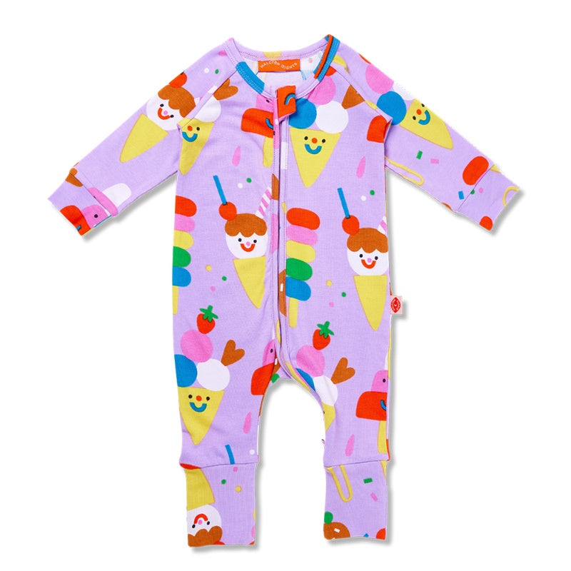 Halcyon Nights LS Romper - Sundae Funday