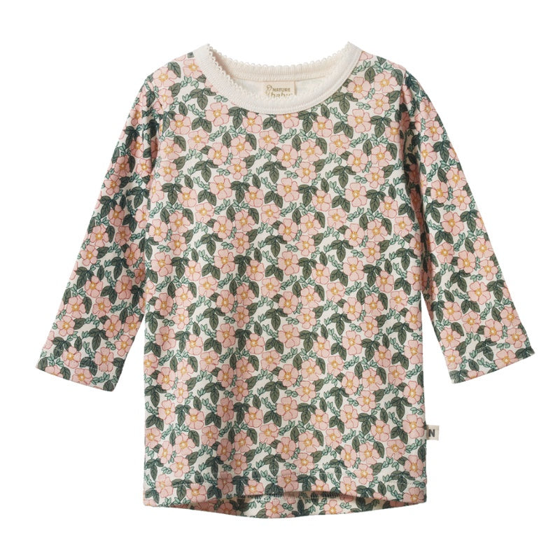Nature Baby LS Cloud Tee - Garland Print