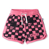 Minti Sketchy Grid Short - Pink