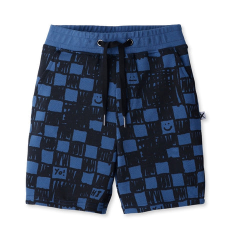 Minti Sketchy Grid Short - Midnight