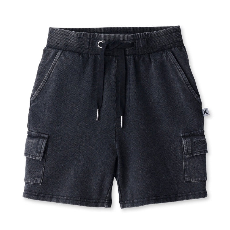Minti Blasted Deluxe Cargo Short - Black Wash