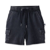 Minti Blasted Deluxe Cargo Short - Black Wash