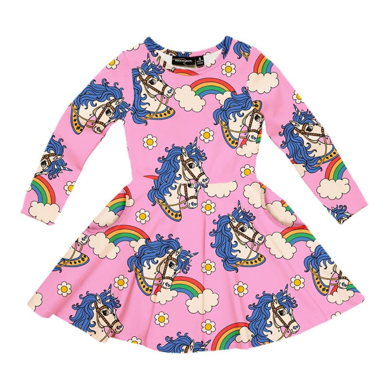 Rock Your Baby LS Dress - Unicorn Daisy