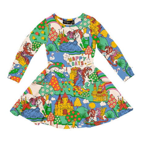 Rock Your Baby LS Dress - Happy Land Green
