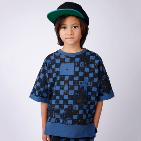 Minti SS Crew - Sketchy Grid Midnight