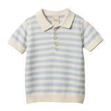 Nature Baby Stevie Polo - Celestial Blue Sea Stripe