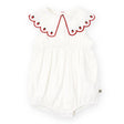 Goldie + Ace Scallop Collar Romper - Strawberry