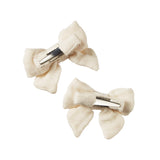Nature Baby Bow Hair Clips 2PK - Natural Crinkle