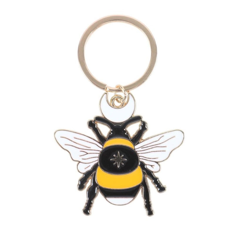 Metal Enamel Keyring - Forest Bee
