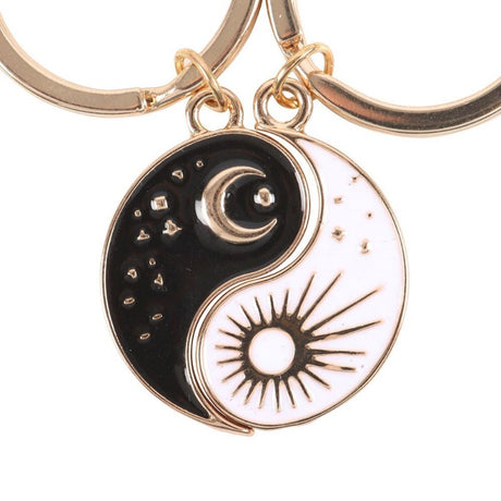 Metal Enamel Keyring - Pair Of Yin Yang Best Friend