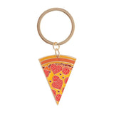 Metal Enamel Keyring - Pizza Slice